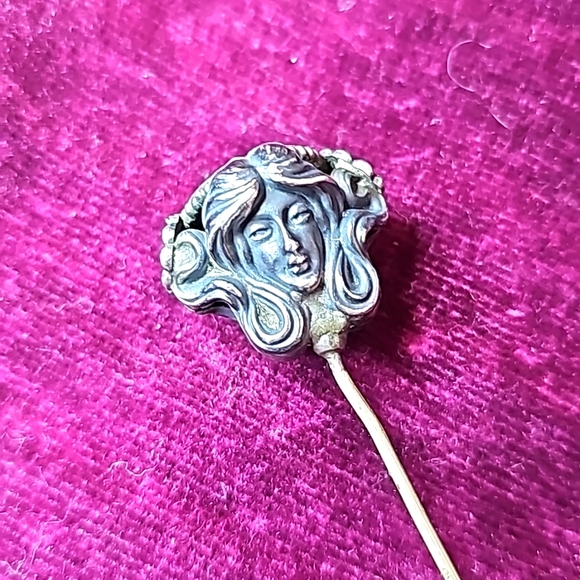 Antique Sterling Silver Art Nouveau Hat Pin - Picture 2 of 5